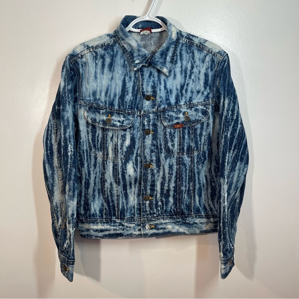 LEE Rider Acid Wash Denim Jacket Women's Size M? Made In Canada - 2 Pockets